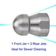 thumbnail image 2 of Tool Daily Stainless Steel Fixed Sewer Jet Nozzle, Button Nose 3/8 Inch Female 4.0 Orifice, 4000 Psii, 2 of 5