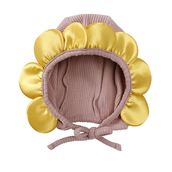 NOKIO Baby Knitted Dome Beanie Girls' Thin Summer Bonnet Baby Seamless Beanie Baby Soft Bonnet Boys Girls Sunflower Cute Casual Hat Toddler Stretchy Hat Infant Breathable Bonnet