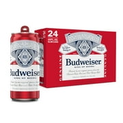 Budweiser American Lager Beer 24 pack 12 fl oz Aluminum Cans 5% ABV
