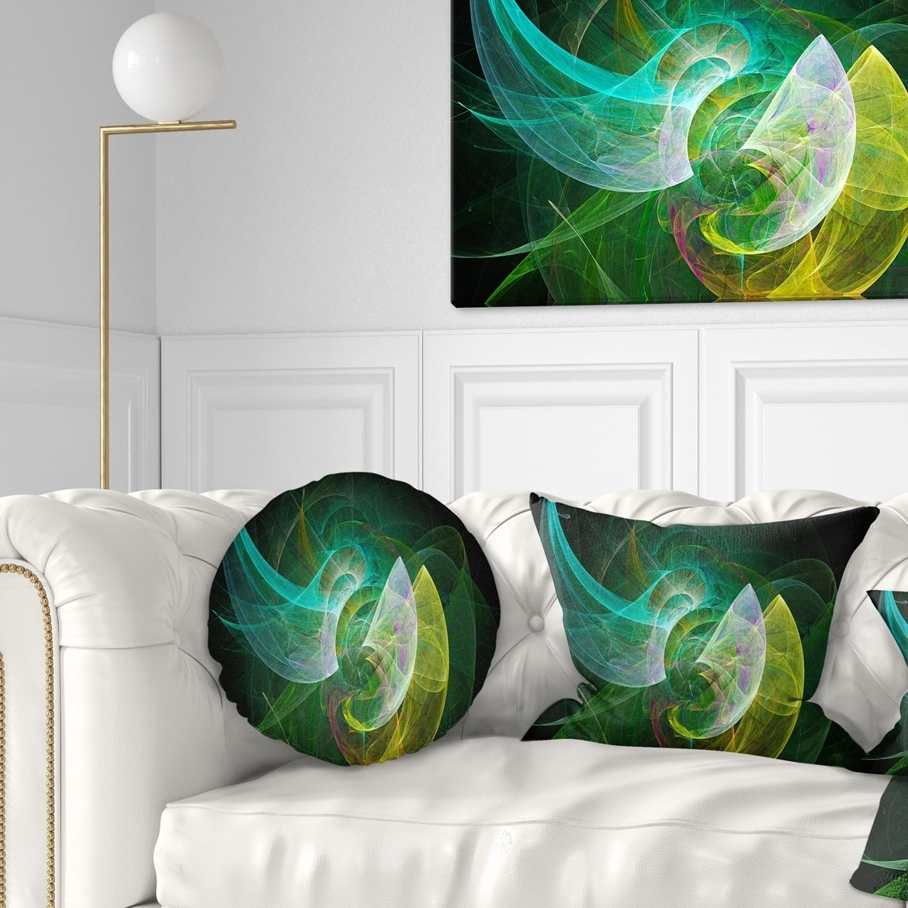 Green Mystic Psychedelic Texture Abstract Throw Pillow Walmart Com Walmart Com