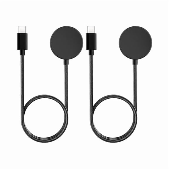 FU2089USB C Charger for Samsung Galaxy Watch 7/6/6 Classic/5/5 Pro/4/4 Classic/3/Active 2, (2 Pack) Upgrade Nylon Galaxy Watch Charger Cable