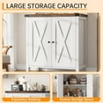thumbnail image 6 of AOILE Farmhouse Sideboard Buffet Cabinet, Coffee Bar Cabinet with 2 Doors and Adjustable Shelves, Small Accent Storage Console for Living Room, Entryway, or Dining Room, 6 of 9