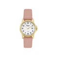 thumbnail image 1 of Orlean Womens Easy to Read Watch with Date - 316L Stainless Steel Case, Leather Watch Band - 27mm Analog Ladie's Wrist Watches - White Dial, Big Easy Read Numbers - Gold / Light Pink Band, 1 of 4