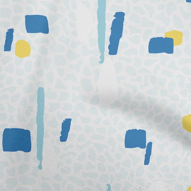 oneOone Georgette Viscose Blue Fabric Geometric Abstract Shapes With Animal Print Sewing Craft Projects Fabric Prints By Yard 42 Inch Wide