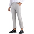 thumbnail image 4 of INSPIRE CHIC Edition Business Dress Pant for Men's Zipper Closure Flat Front Formal Solid Color Straight Trousers, 4 of 6