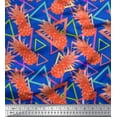 thumbnail image 1 of Soimoi Cotton Poplin Fabric Triangle & Pine Fruits Printed Fabric 1 Yard 56 Inch Wide, 1 of 5