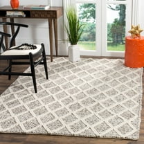 SAFAVIEH Natura Olgica Geometric Diamonds Area Rug, Ivory/Stone, 8' x 10'