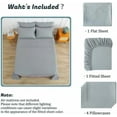 thumbnail image 4 of Queen Sheet Set for Air Mattress, 6 Piece Air Bed Sheets Set with 18-24 Inches Extra Deep Pocket, Soft & Breathable Inflatable Bed Sheet Set with Flat Sheet, Fitted Sheet and Pillowcases, Grey, 4 of 6