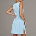 thumbnail image 6 of ZKCCNUK Womens Dress Summer Ladies' Spring and Summer Casual Sleeveless Round Neck Solid Color Dress, 6 of 8