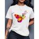 thumbnail image 1 of Camisetas con diseño gráfico para mujer, playera corta, clásico, estética, ropa de verano de los 90Colorful Butterfly Print Casual Fashion Top for Black Women, Featuring a Round Neck And Short Slee, 1 of 8