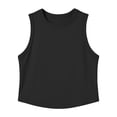 thumbnail image 6 of GUACER Sleeveless Crew Neck Crop Top for Women Fitted Ribbed Tank Top, Casual Soft Stretchy Basic Tee, 6 of 7