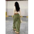 thumbnail image 5 of Pocketed Front Parachute Cargo Pants (S, CoffeeBrown), 5 of 9