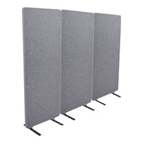 ReFocus™ Raw Freestanding Acoustic Room Divider 3 Pack – Reduce Noise and Visual Distractions with this Lightweight Room Separator (Castle Gray, 24" X 62")