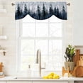thumbnail image 2 of Tie Up Valance for Windows Blue Forest Curtains Valances Rod Pocket Valance Window Treatments Tree Bird Nature Landscape Balloon Curtains for Kitchen Living Room Bedroom Bathroom Decor 42x12 Inch, 2 of 9
