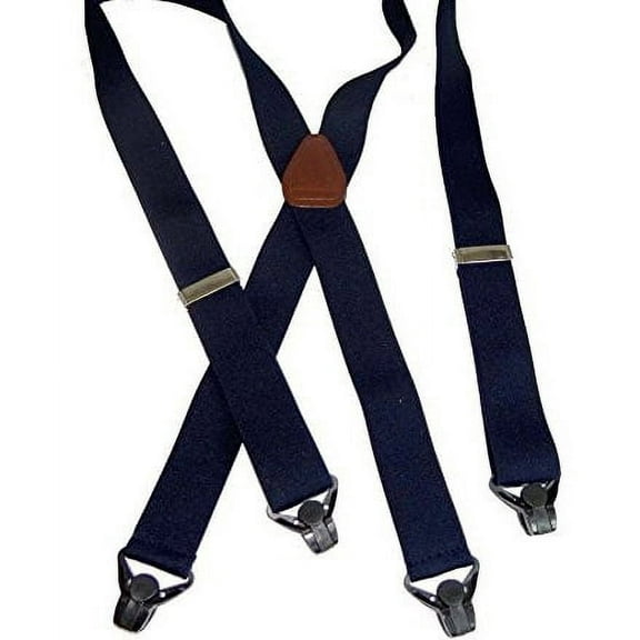 Holdup Black 42" Teen size Black Ski-Ups X-back Suspenders with Patented Gripper Clasps