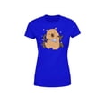 thumbnail image 2 of Playera Blusa De Capybara Con Paliacate Diseño Divertido Ropa Para Mujer Capibara Color Azul Talla Grande Marca Emil SaEs, 2 of 4