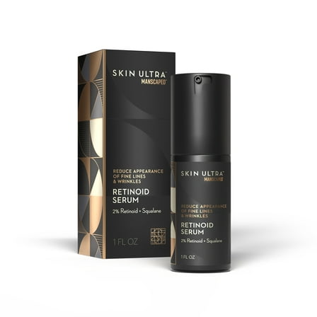 MANSCAPED® Skin Ultra™ Retinoid Serum - Dual Retinoid Age-Defying Formula with Squalane, Ceramides & Hyaluronic Acid to help Reduce Appearance of Fine Lines, Wrinkles & Dark Spots, 1 fl oz.