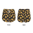 thumbnail image 3 of Balery Royal Blue Plaid Sunflower Pantalones cortos deportivos para mujer con forro y dos bolsillos, elásticos, para entrenamiento, gimnasio, yoga-XX-Large, 3 of 7