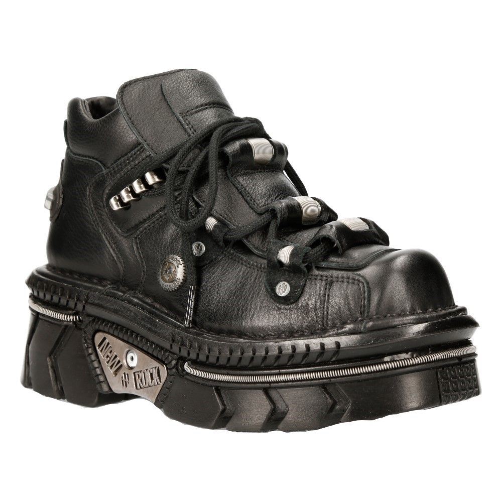 Bottines New Rock M-106-VS1 – Cuir Vegan Noir – Style Gothique Punk – Unisexe