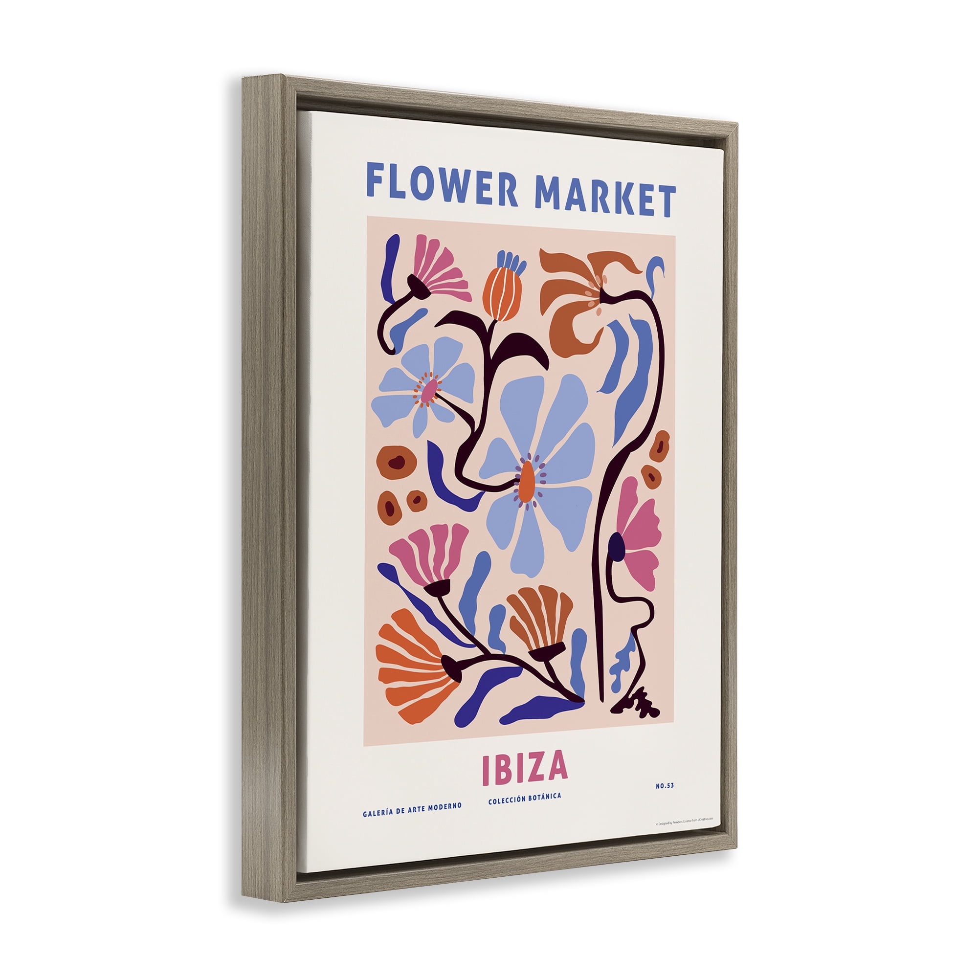Stupell Industries Ibiza Flower Market Plants & Flowers Painting Brown Floater Framed Canvas Art Print Wall Art, 25 x 31