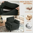 thumbnail image 3 of Soscana Accent Chair with Storage Side Pockets for Living Room Bedroom Apartment Office Studio, Single Chair Armchair,Black, 3 of 8