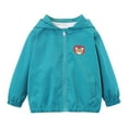 thumbnail image 2 of Viluyesy Boys Jacket, Hoodled Lightweight Zipper Fashion Prints Casual Windbreaker Coat Green 3T, 2 of 7
