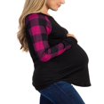 thumbnail image 2 of Chemisier à Carreaux pour Femmes T-Shirts de Maternité Patchwork Ample Enceinte Hauts Unis, 2 of 5