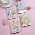 thumbnail image 1 of 4pcs, Thick Small Coil Book Cartoon Horizontal Line Notebook Side Flip Spiral Mini Portable Carry-on Pocket Notepad Student Gift Stationery Supplies, School Supplies, Back To School, Libretas, Noteboo, 1 of 5