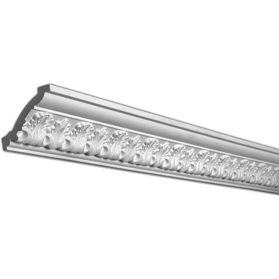 3-1/8 in. x 3-5/8 in. x 94-1/2 in. Acanthus Polyurethane Crown Moulding Pro Pack 31-1/2 LF (4-Pack)