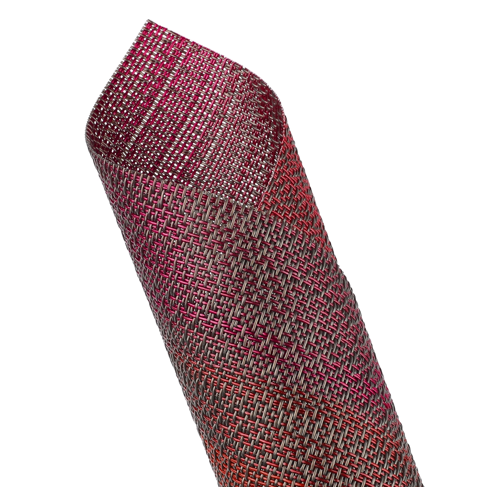 Unique Bargains Placemats Set of 6 Vinyl Place Mats for Dining Table Weave Table Mats 18" x 12" DarkRed
