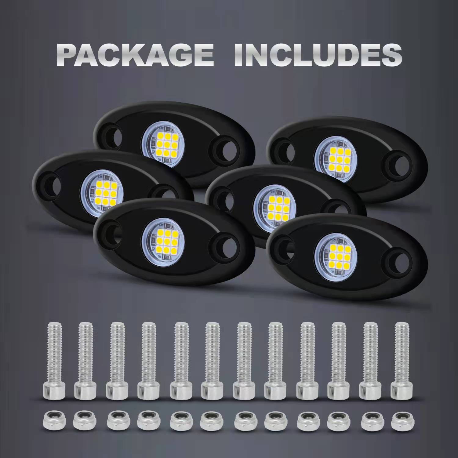 Ciachd 6Pods LED Rock Lights White Neon Underglow Light for Car Truck ATV UTV SUV Jeep Boat Underbody Glow Trail Rig Lamp Waterproof (White)