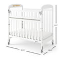 thumbnail image 2 of Foundations Serenity SafeReach Compact Wood Crib with 3" Mattress, Drop Gate, Casters, White, 2 of 9