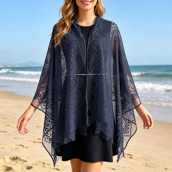 Shawls And Wraps For Evening Dresses Scarfs For Women Wedding Formal Shawl Dark Blue One Size