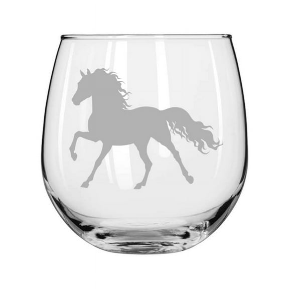 Wine Glass for Red or White Wine Horse (16 oz Stemless)