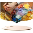 thumbnail image 3 of Paleta de pintura de madera con orificio para el pulgar para pintura al óleo acrílica de acuarela, 300mm x 200mm, 3 of 5