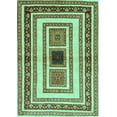 thumbnail image 1 of Ahgly Company Machine Washable Indoor Rectangle Abstract Turquoise Blue Contemporary Area Rugs, 2' x 3', 1 of 4