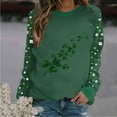 thumbnail image 2 of St Patrick's Day Shirt Women Long Sleeve Clover Graphic Sweatshirts Holiday Comfy Crew Neck Tunic Blouses St Paddy's Day Outfits 2026, 2 of 2