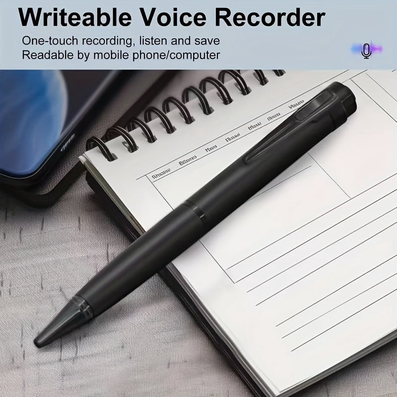 64GB Noise Reduction Voice Recorder, One-click & Segmented Recording, Rechargeable, Compact Design, Computer Compatible for Meetings, Lectures, Offices