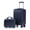 Navy, variant on TheEshow 22.24 Inch Unisex 2-Piece Hardside Luggage Sets with 14 Inch Cosmetic Case, Black
