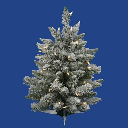 2' Pre-Lit Flocked Sugar Pine Artificial Christmas Tree - Clear Dura Lights