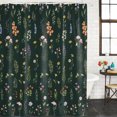 thumbnail image 4 of Dark Green Botanical Wildflowers Shower Curtains for Bathroom, Waterproof Fabric Bath Curtains Decor, Bath Tub Curtain Rustic Floral Decorative Shower Curtain Sets with 12 Hooks, 72x72 Inch, 4 of 7
