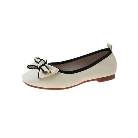 

Kesitin Women s Lightweight Cozy Square Toe Dress Shoe Women Dance Casual Fashion Anti-Slip Flat Shoes Beige 9