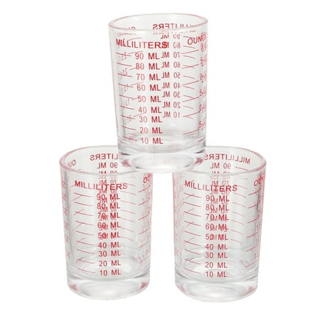 

NUOLUX 3 Pcs Transparent Graduated Cups Glass Measuring Glass Coffee Milk Measuring Cup