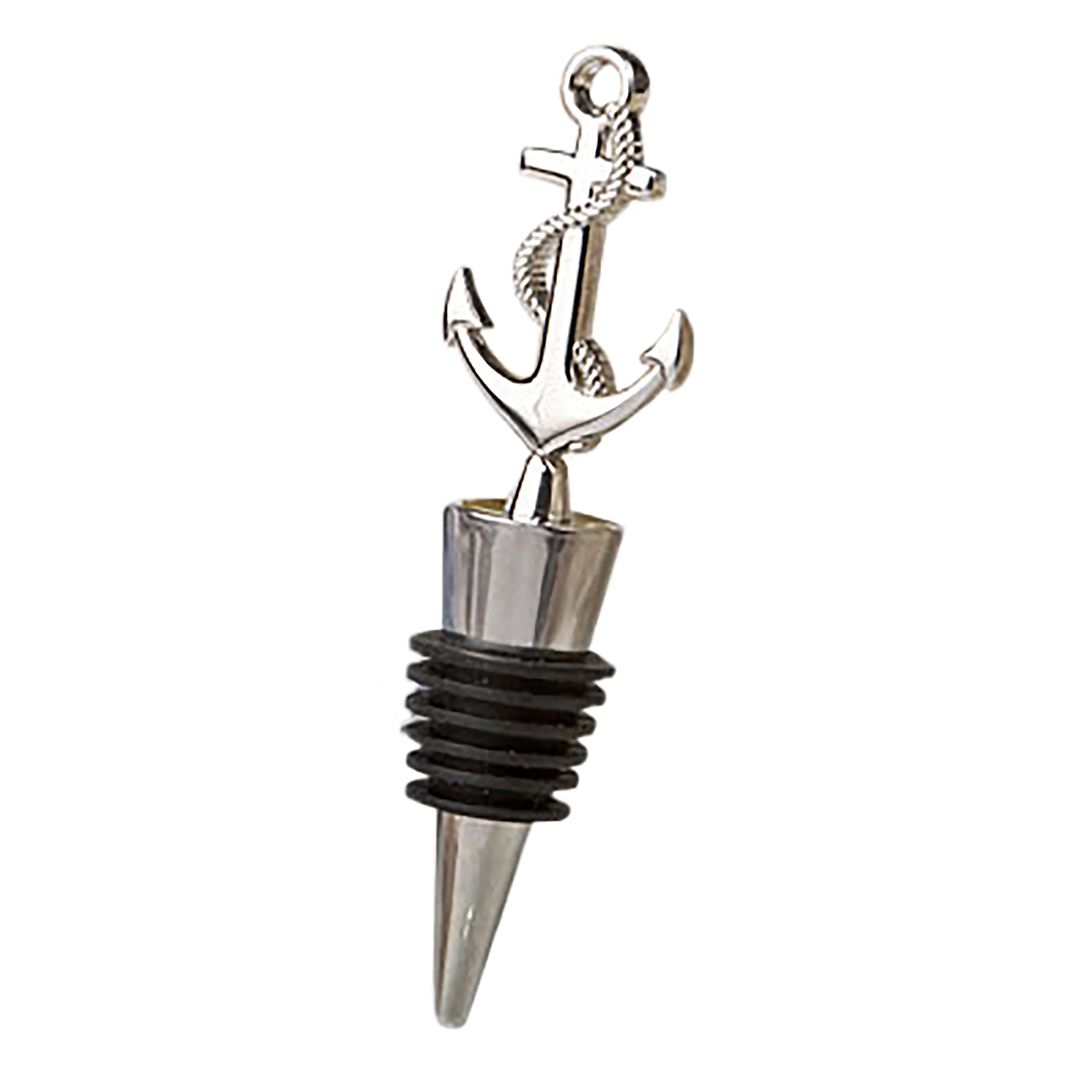 FASHIONCRAFT 1960 Nautical Wine Bottle Stopper, Silver Ocean Bottle