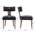 thumbnail image 6 of Guyou Dining Chairs Set of 6, Mid-Century Modern Linen Upholstered Kitchen Chairs with Curved Backrest, Wooden Side Chairs for Dining Kitchen Living Room Bedroom, Charcoal, 6 of 12