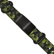 CHISEL Primal Steel Stainless Steel Brushed Black IP Green Camo Fabric Adjustable ID Bracelet