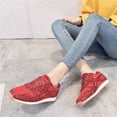 thumbnail image 5 of IEMIEMIEM Women's Glitter Sneakers 2026 Comfortable Non Slip Lace up Casual Flat Sparkle Walking Shoes Red 5.5 Wide, 5 of 6