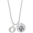 thumbnail image 1 of Delight Jewelry Silvertone Large Initial - O - Silvertone Script Initial Disc - B - Charm Necklace, 20"+3", 1 of 4