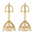 thumbnail image 4 of 4 Ct Round Cut Studs Natural Morganite 14K Yellow Solid Solid Gold Everyday Dainty Earrings Screw Back, 4 of 7