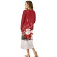 thumbnail image 2 of SEANATIVE Christmas Sleep Shirt for Women Long Sleeve Night Gown Fall Winter Fashion Pajama Dress Button Front Nightshirts Sleepshirts Cozy Nightdress, 4XL, Santa Claus Snowman Musical Note Red, 2 of 7